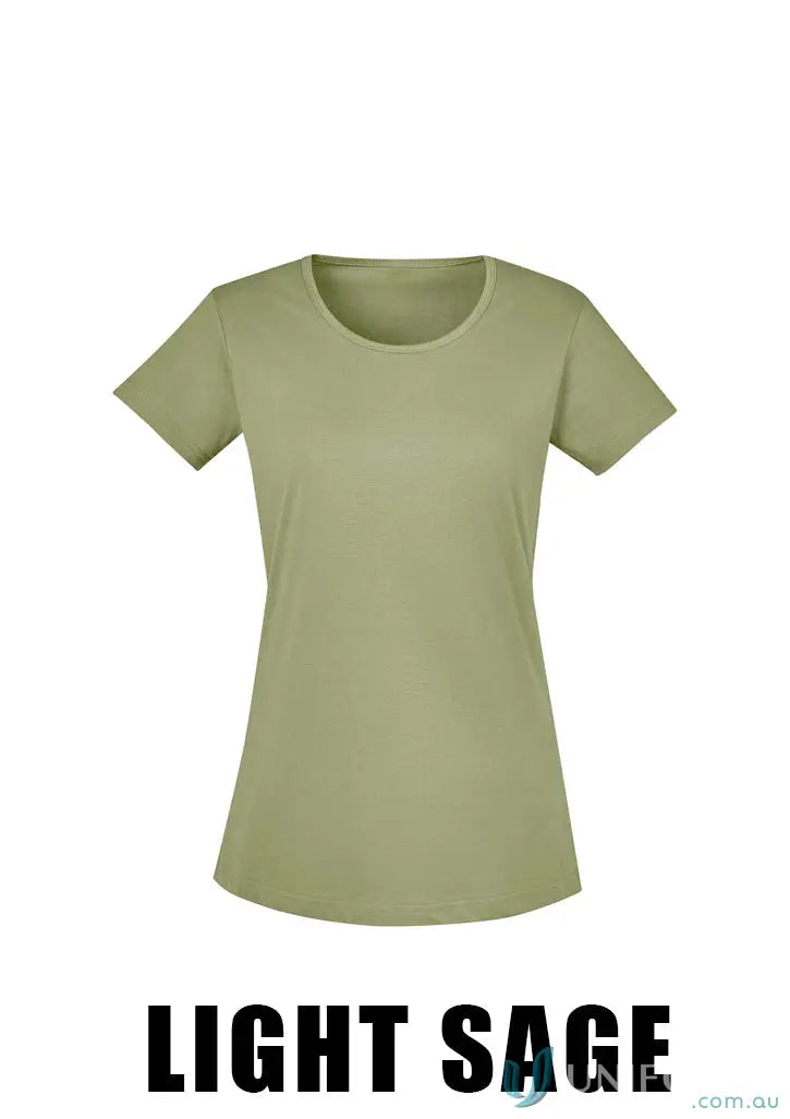 Light sage Streetworx Tee Shirt with taped shoulder from clearance womens Streetworx collection