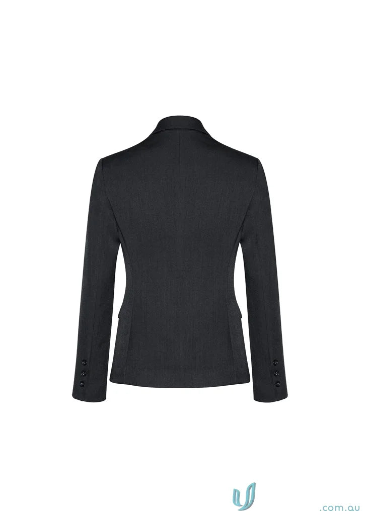 Black tailored blazer from Comfort Wool 2 Button Jacket with stretch and embroidery zip