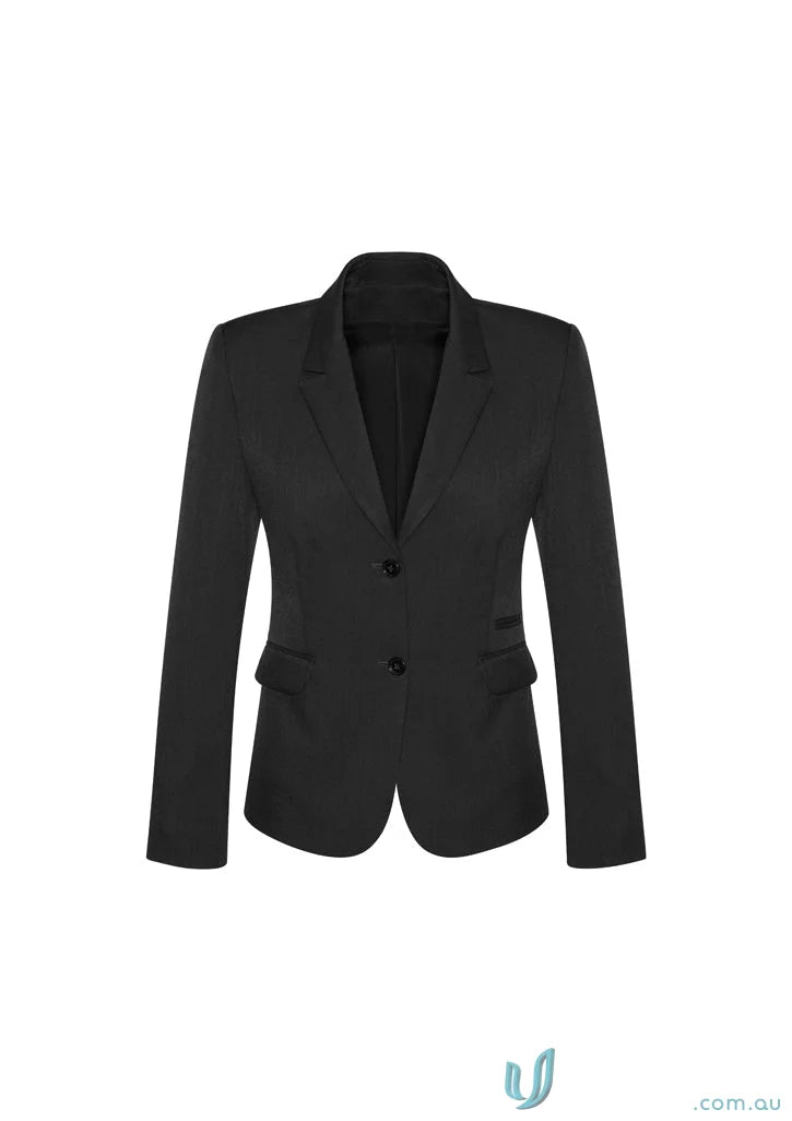 Black comfort wool stretch blazer with embroidery access zip from Comfort Wool 2 Button Jacket