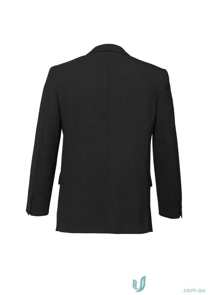 Comfort Wool Mens 2 Button Single Breasted Jacket with black premium wool stretch fabric