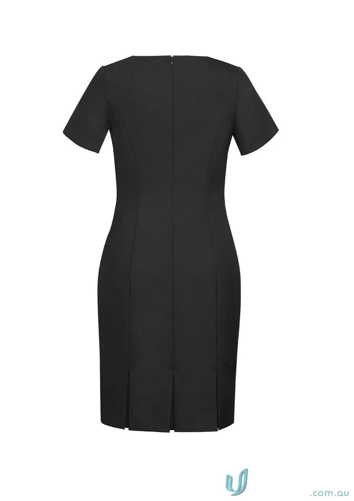 Comfort Wool Shift Dress in black showcasing sleek dress design and wool cycle comfort