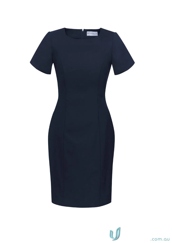 Navy blue comfort wool shift dress showcasing stylish wool cycle dress design