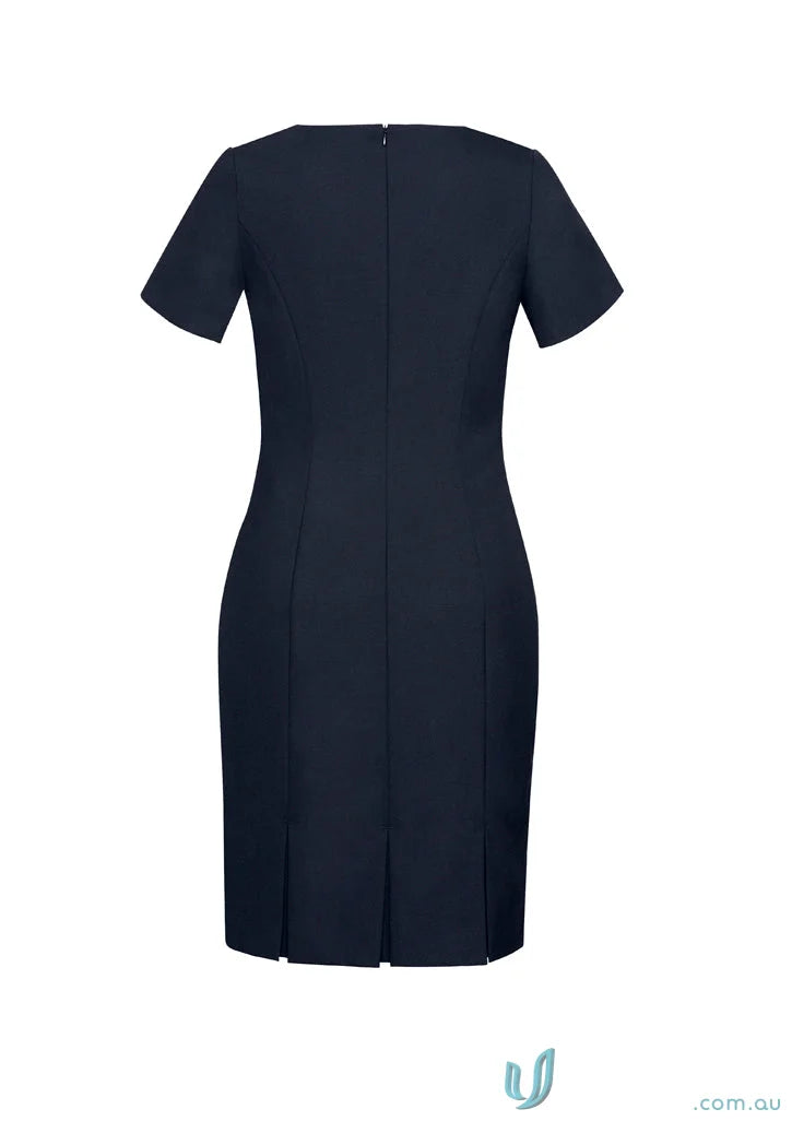 Navy blue comfort wool shift dress showcasing classic wool cycle dress design