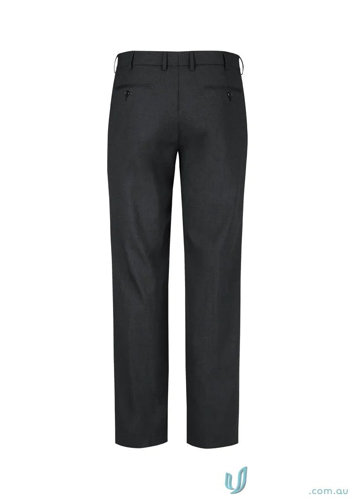 Comfort wool stretch black dress pants with adjustable waist for a perfect fit