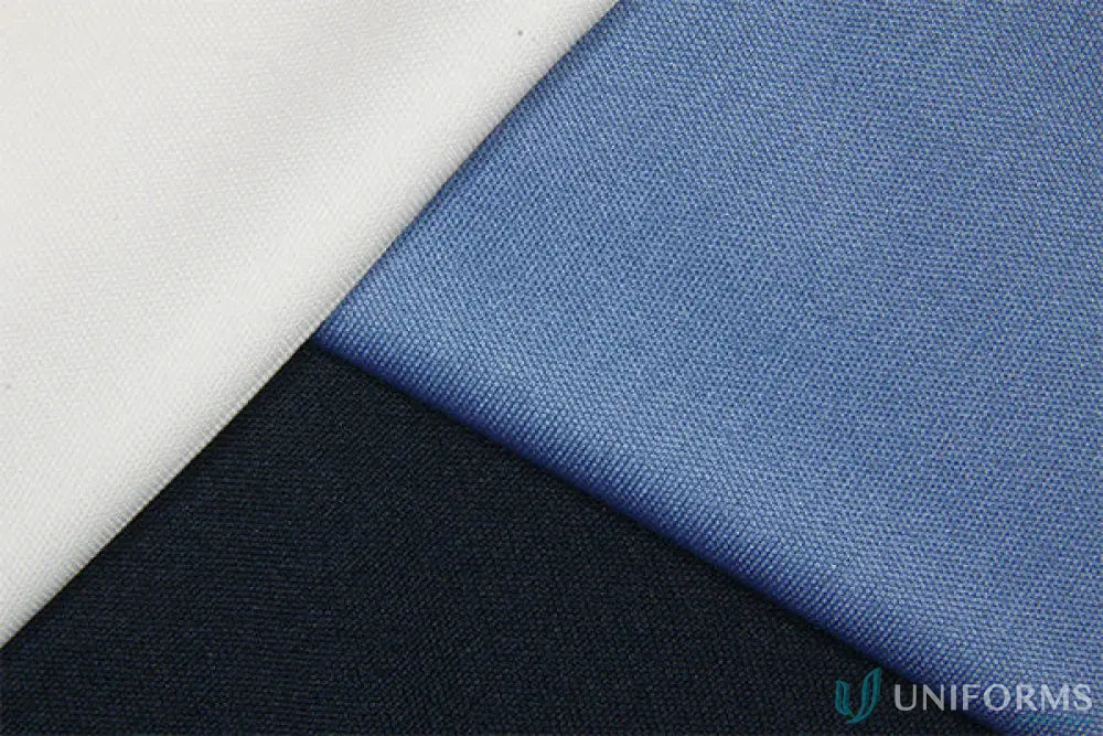 Three fabric swatches for Competitor Singlet workwear uniforms testing options