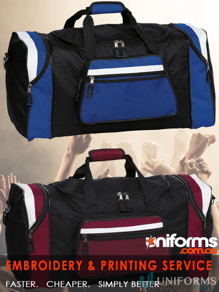 Two-toned contrast panel Contrast Gear Sports Bag for orders requiring stylish bag orders