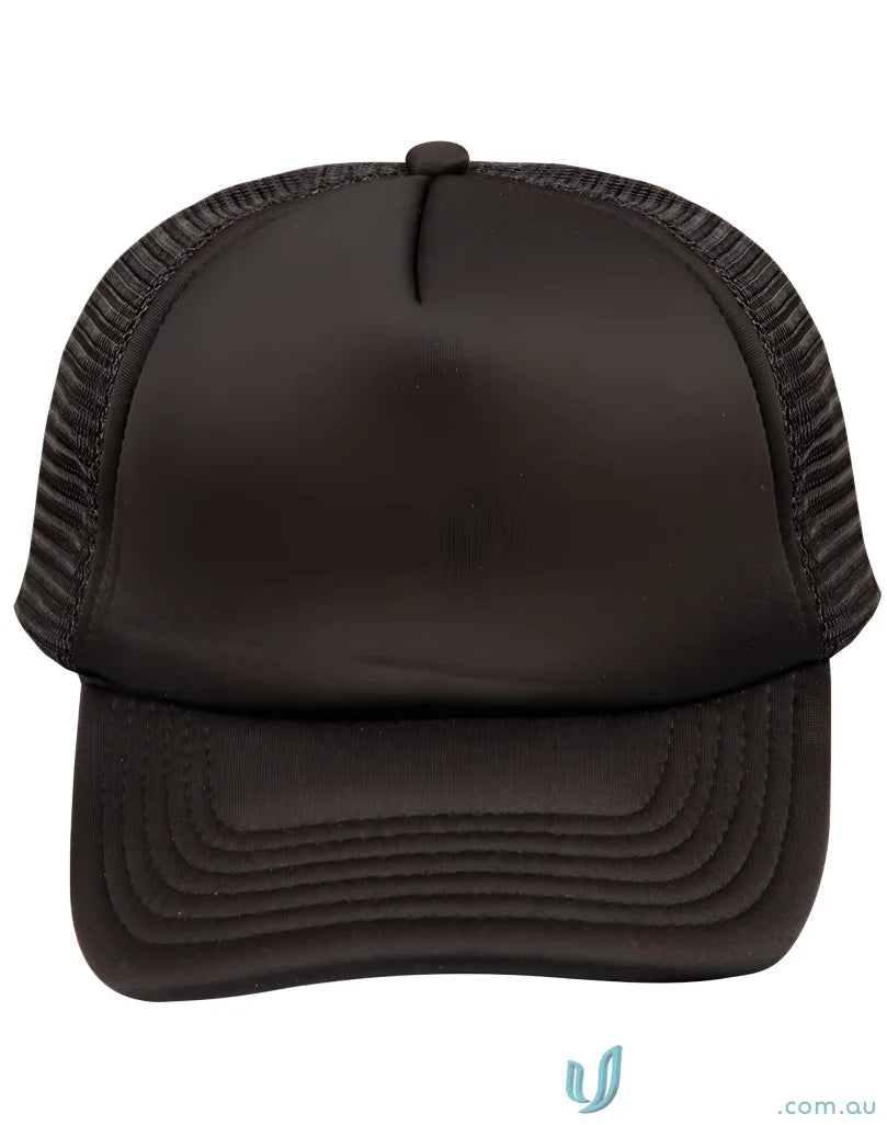 Black Winning Spirit Trucker Cap perfect for ultimate workwear and contrast trucker style