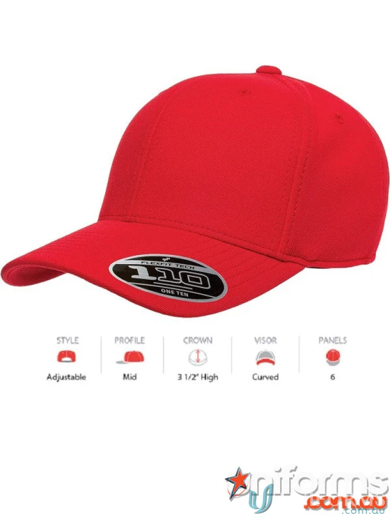 Red baseball cap from Cool And Dry Cap, perfect for workwear and uniforms