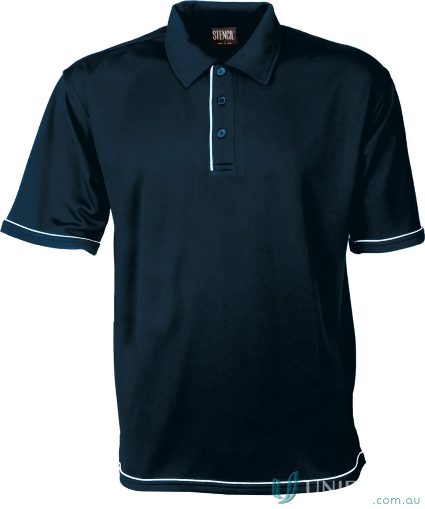 Navy Polo Shirt with White Trim from Cool Dry 2 Polo, perfect for uniforms and workwear