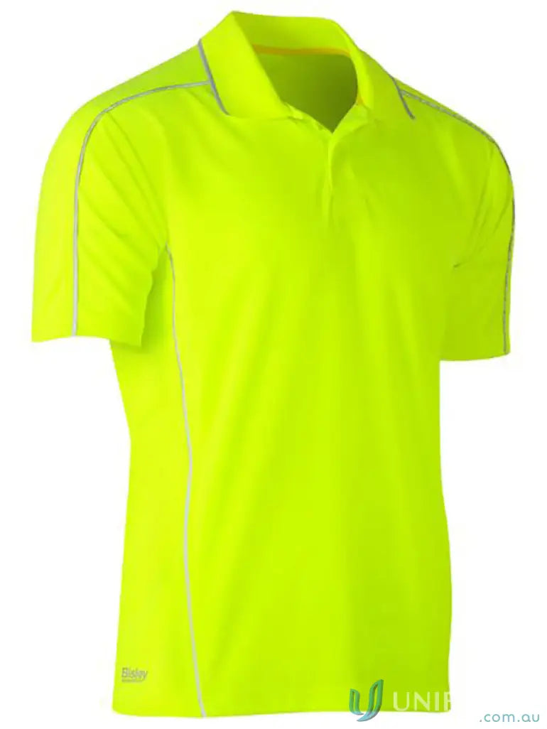Bright yellow Cool Mesh Polo with reflective piping for staying cool and stylish