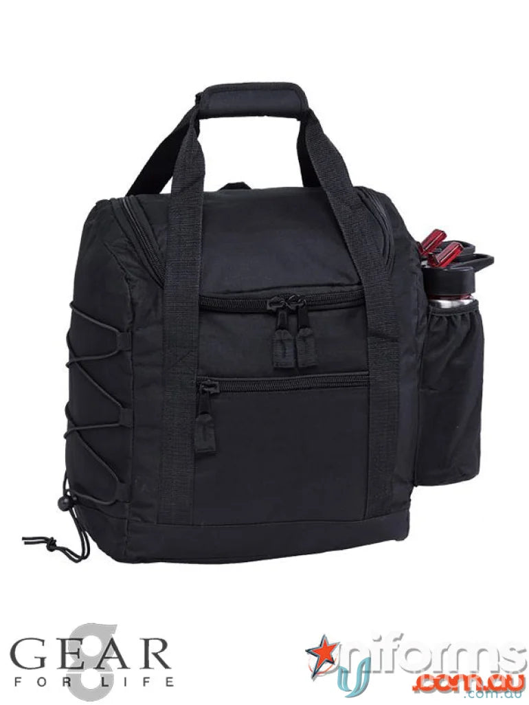 Cool Runner Esky black duffel bag with water bottle holder for comfortable carrying