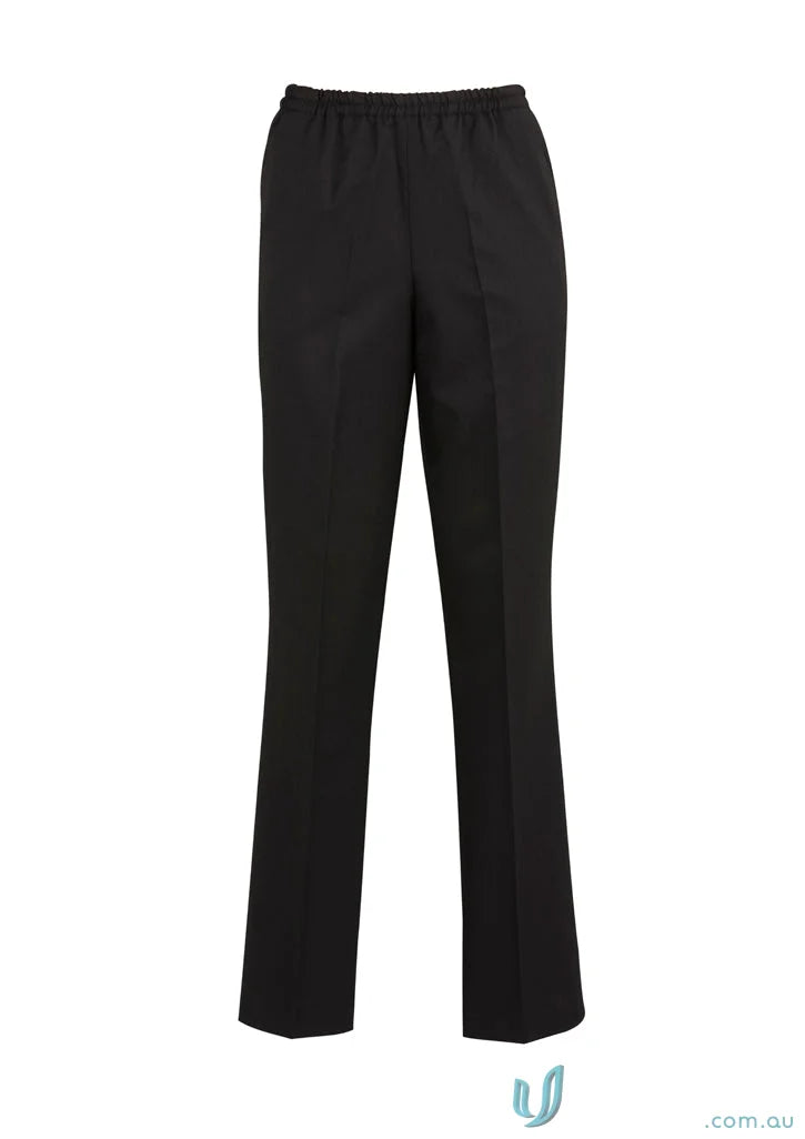 Black pull-on dress pants with a fit straight leg and cool stretch easy comfort