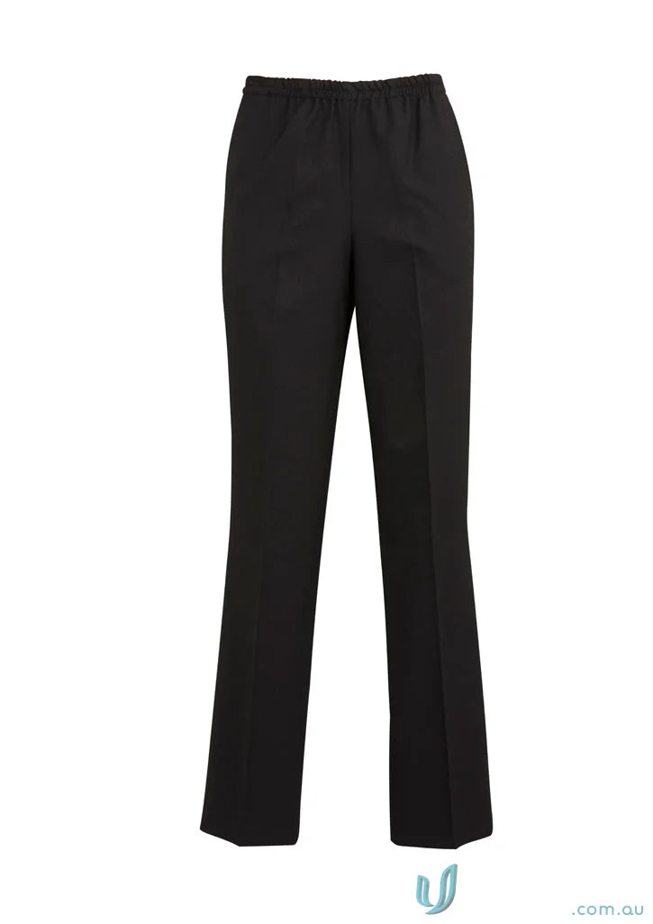 Black womens trousers with elasticated waist in Cool Stretch Easy Fit Straight Leg style
