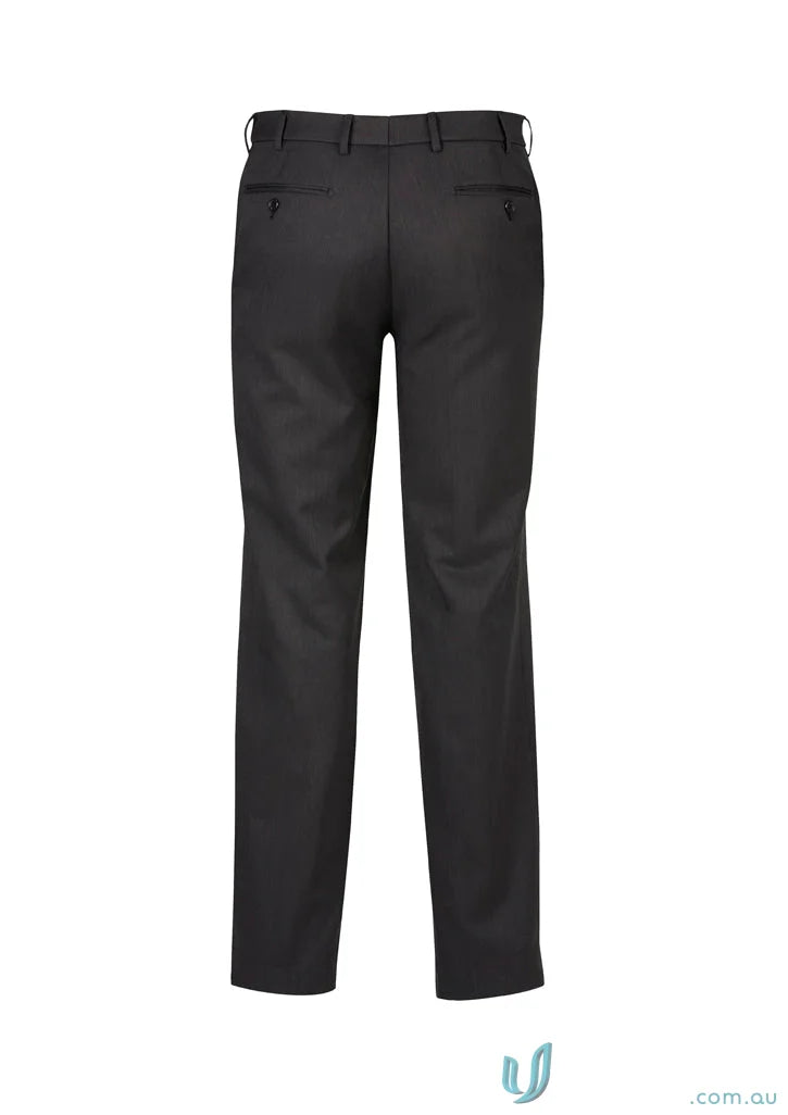 Dark dress pants from Cool Stretch Flat Front Pant perfect for stylish workwear in customer-facing roles