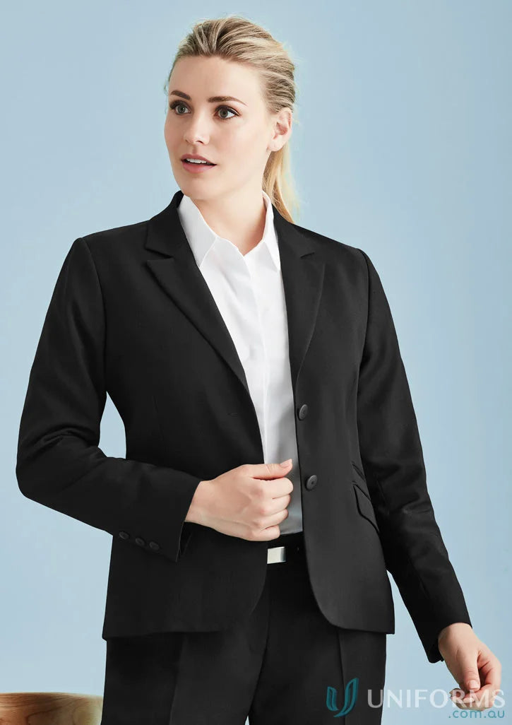 Black business suit jacket with comfy stretch fabric from Cool Stretch Mid Length Ladies Jacket