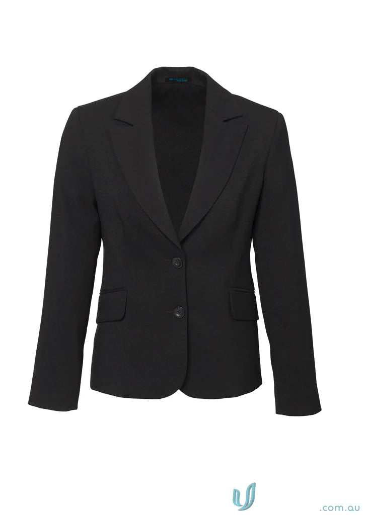 Black two-button blazer from Cool Stretch Mid Length Ladies Jacket collection