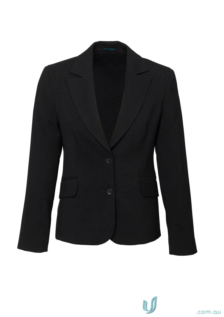 Black two-button blazer from Cool Stretch Mid Length Ladies Jacket collection