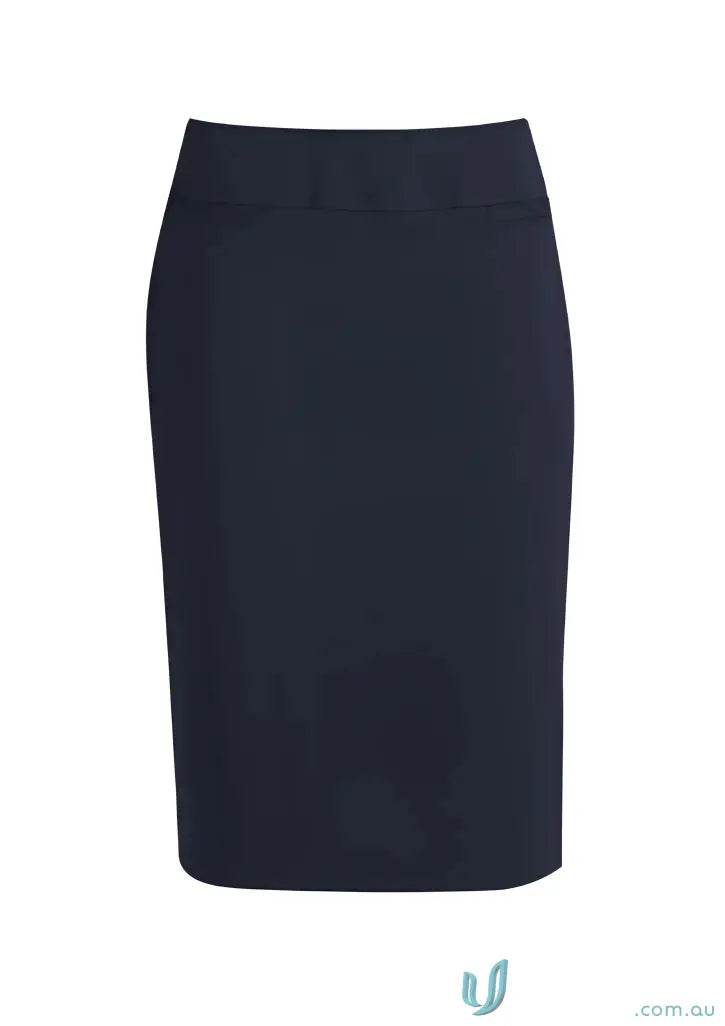 Dark blue women’s cool stretch relaxed fit lined knee-length pencil skirt