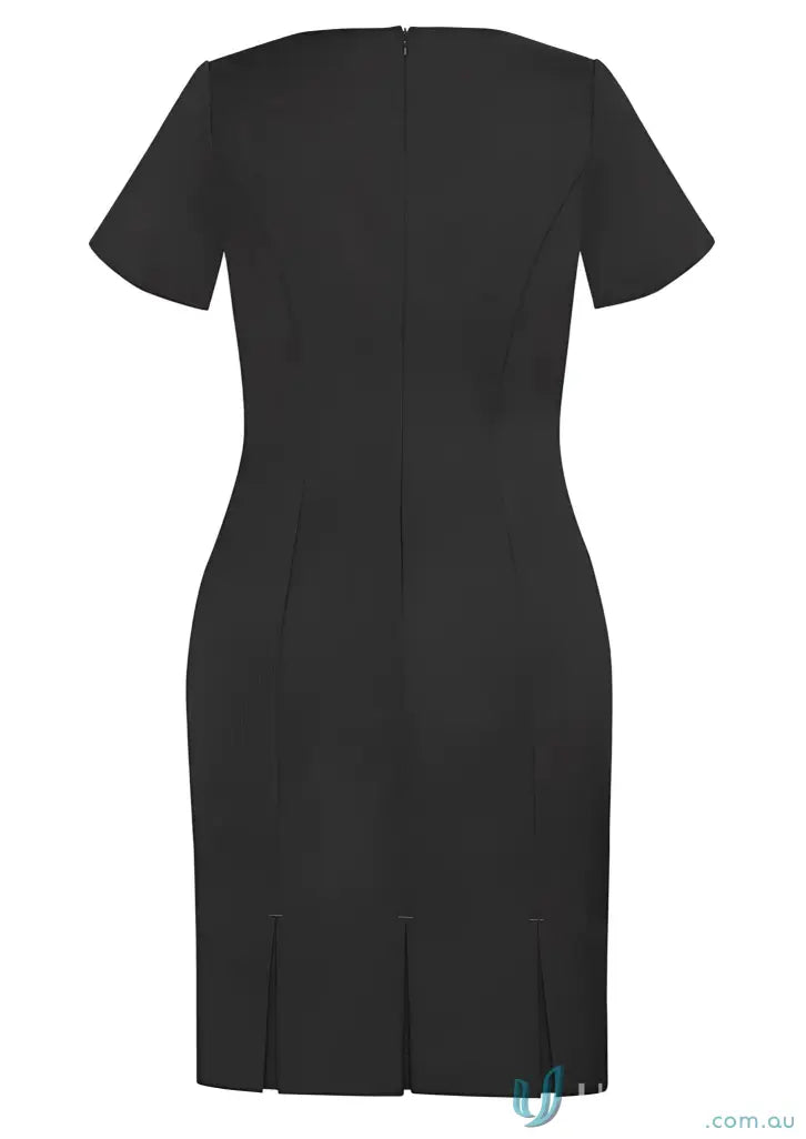 Black sheath dress with short sleeves from Cool Stretch Shift Dress made of eco-friendly bamboo charcoal materials