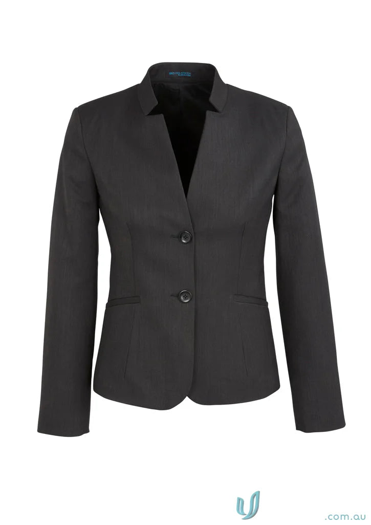 Charcoal grey Cool Stretch Short Jacket with reverse lapel from Biz Collection Cool