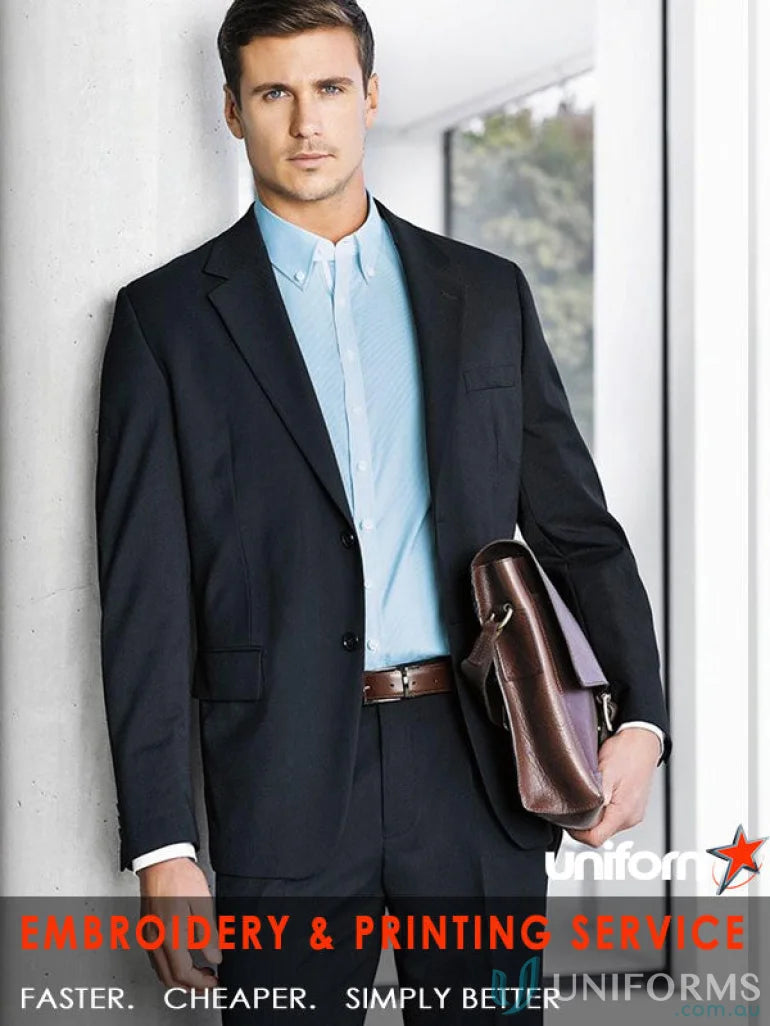 Cool stretch classic stretch single breasted business suit jacket for front-facing roles