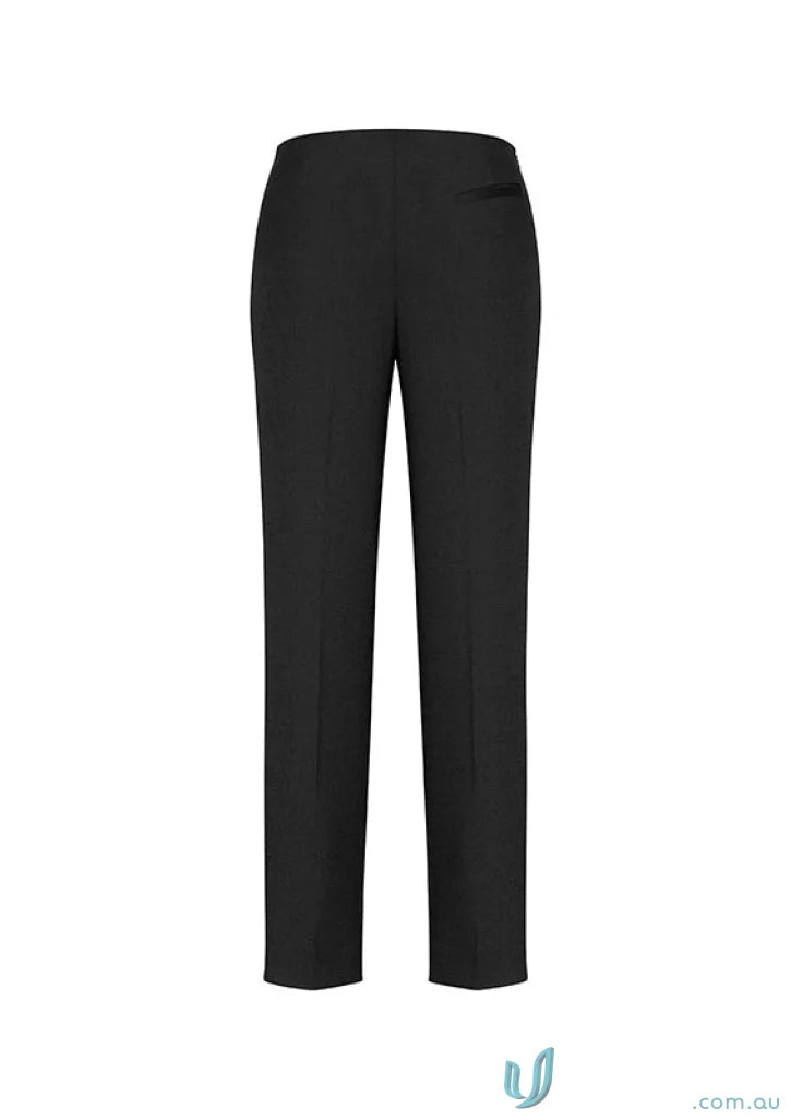 Black cool stretch slim leg pant with bandless slim leg design for a sleek look