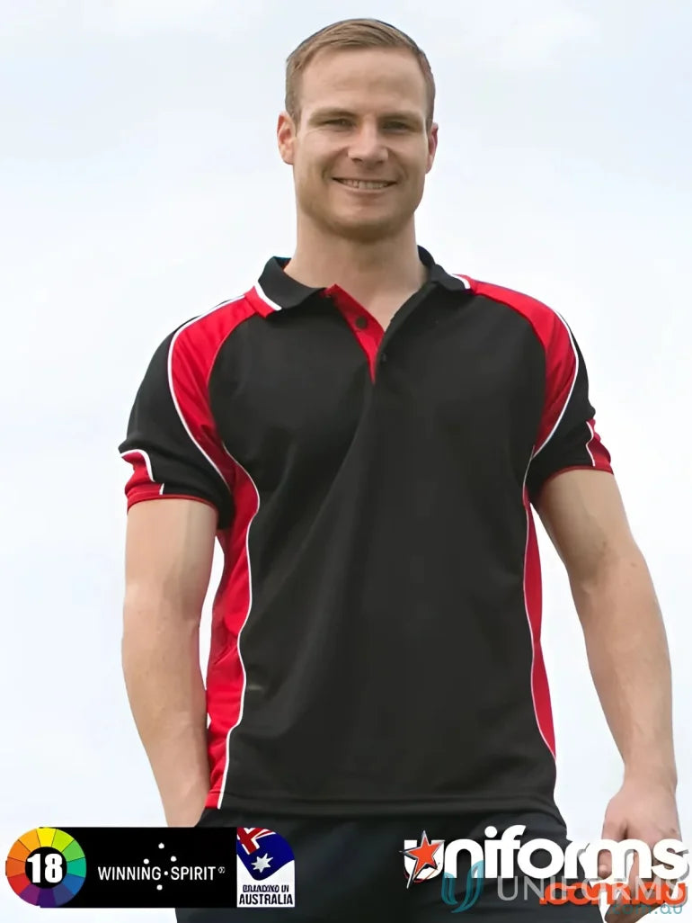 Black and red Black and Red Polo Shirt from CoolDry Alliance Polo for maximum comfort