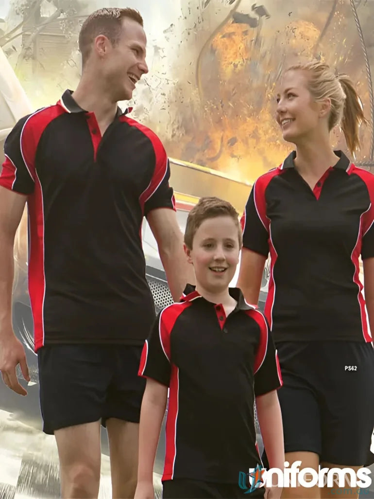 Matching black and red CoolDry Alliance Polo shirts for maximum comfort and style
