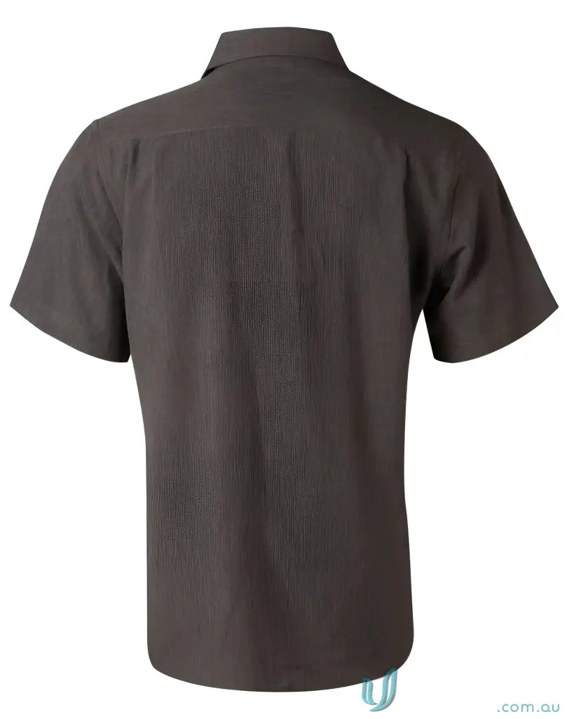 Winning Spirit M7600S men’s cooldry short sleeve brown button-down shirt