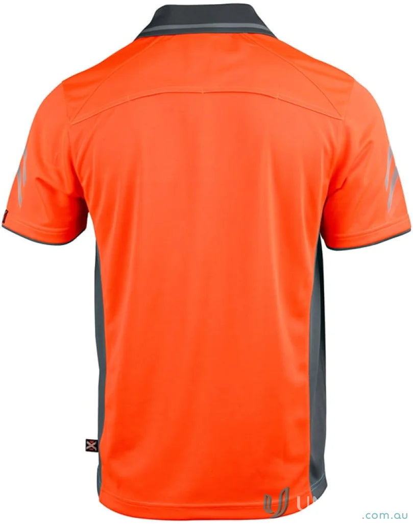 Orange and gray Cooldry Vented Polo shirt, perfect for staying cool in style