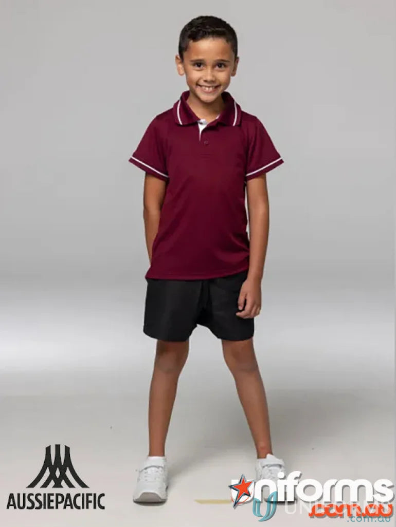 Cottesloe Kids Polo shirt in maroon fabric perfect for kids’ summer look