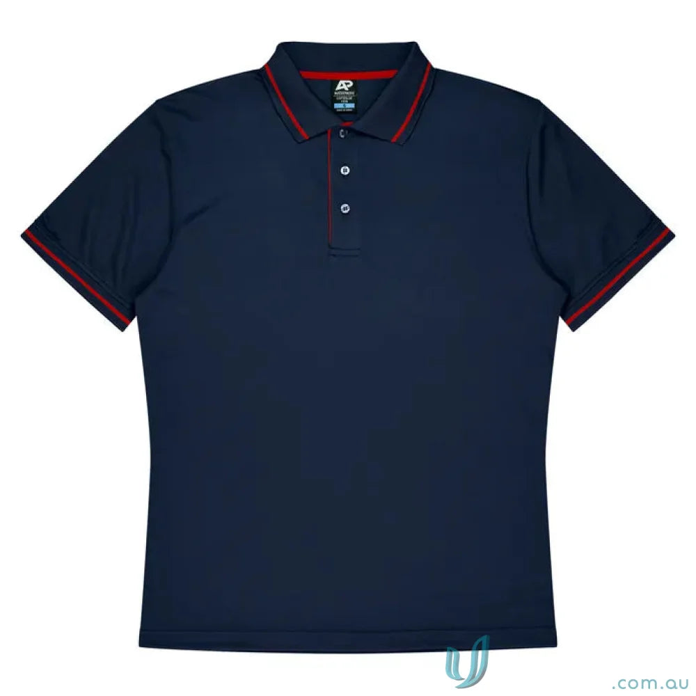 Cottesloe Kids Polo navy fabric with red trim for the perfect casual look
