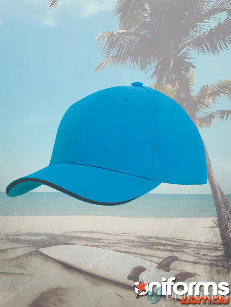 Turquoise Baseball Cap with Sandwich Trim from Cotton Cap with Sandwich Trim, wide stock range