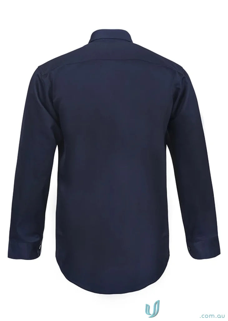 Navy blue cotton drill Long Sleeve Shirt perfect for workwear and uniforms