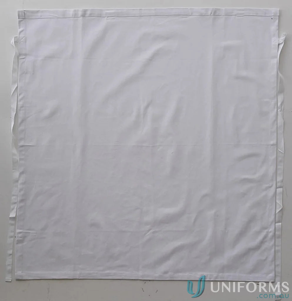 Wrinkled white cotton drill three quarter apron fabric square for sewing projects
