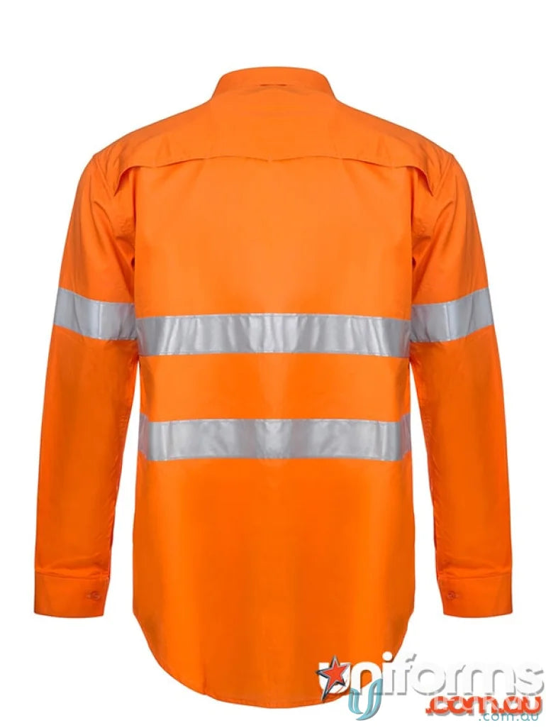Orange cotton shirt with CSR tape and reflective stripes for safety standards