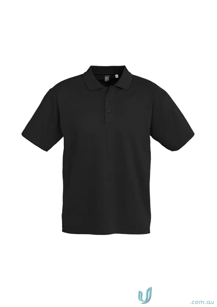 Black short-sleeved cotton ice polo from Biz Collection men’s ice short line