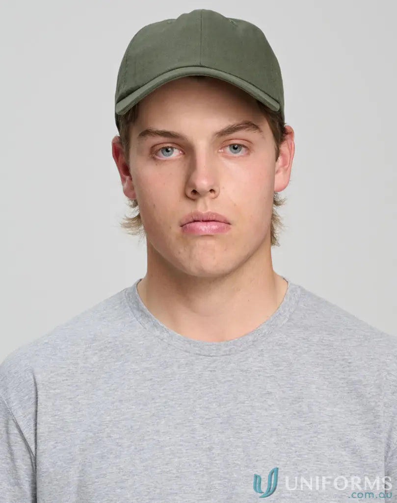 Olive green Cotton Twill Unstructured Cap for sun protection and shield from UV rays