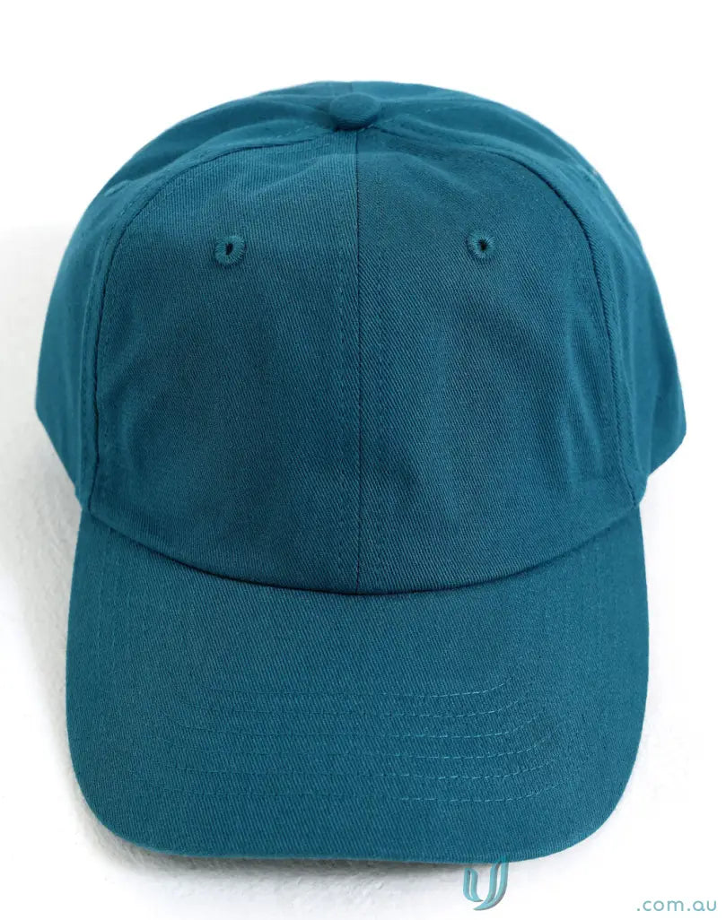 Teal cotton twill unstructured cap, cool sun protection gear to shield harmful UV rays