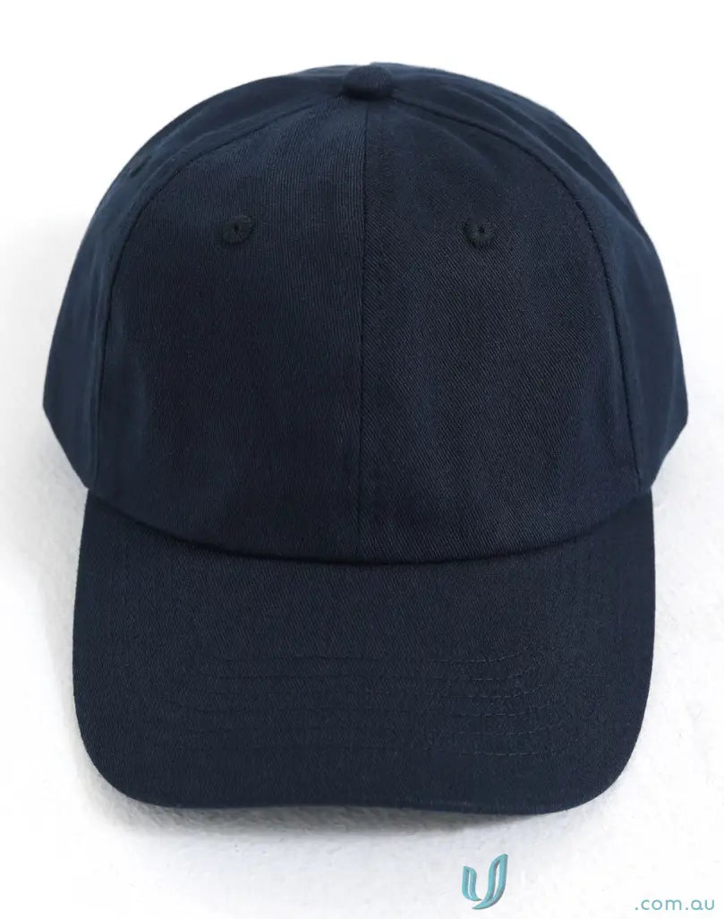 Navy blue twill unstructured cap for sun protection and shielding harmful UV rays