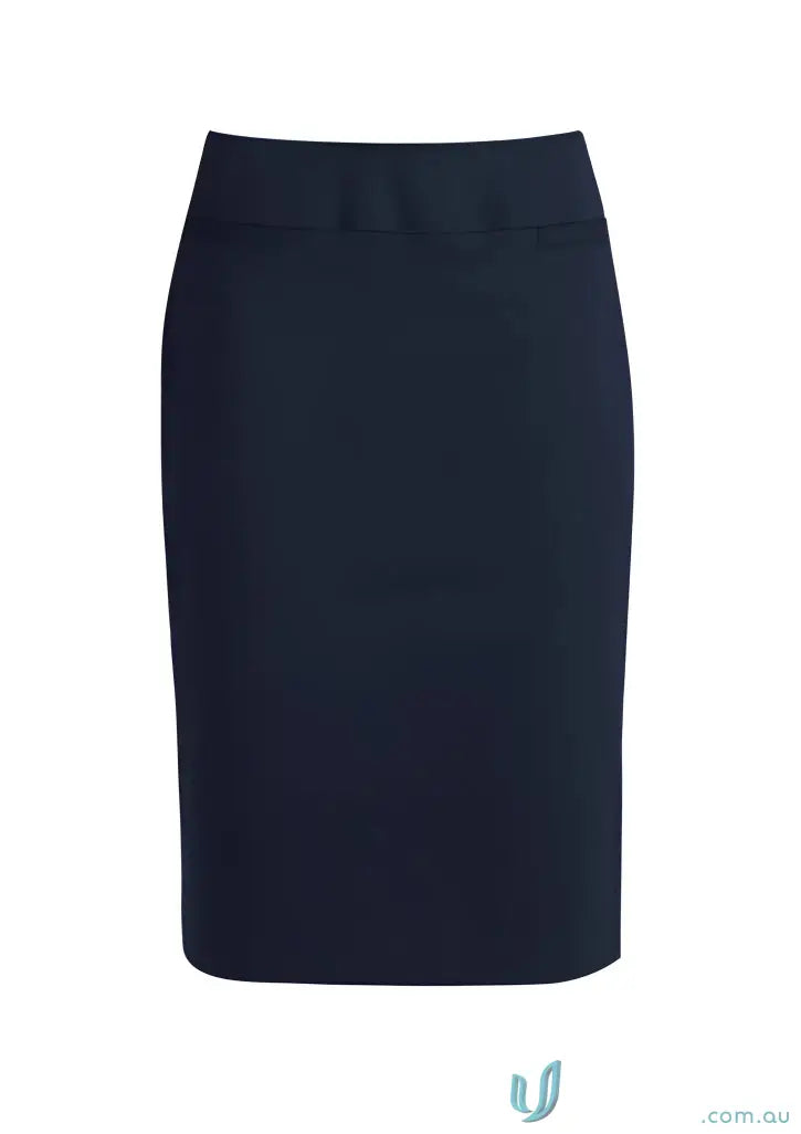 Dark blue stretch pencil skirt from CR Ladies Relaxed Fit Below Knee Skirt for a comfy fit