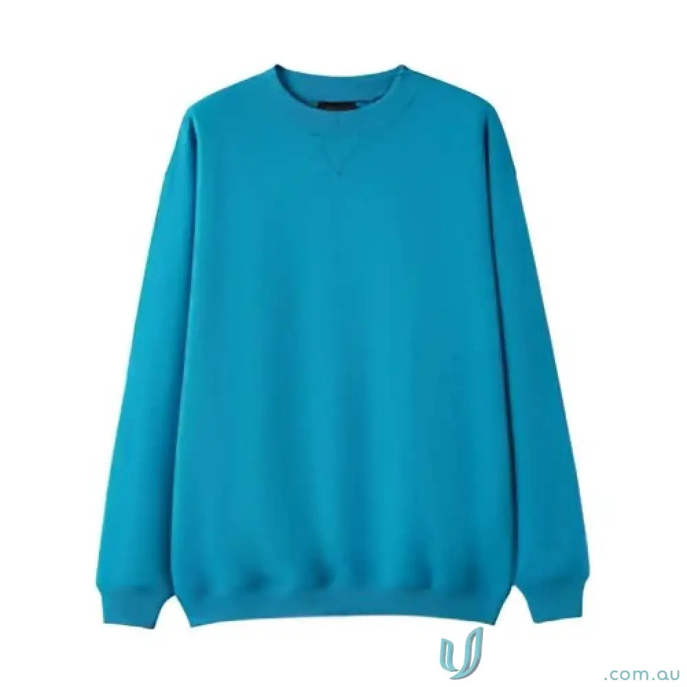 Bright blue long-sleeved crewneck sweatshirt for Sloppy Joe workwear and uniforms