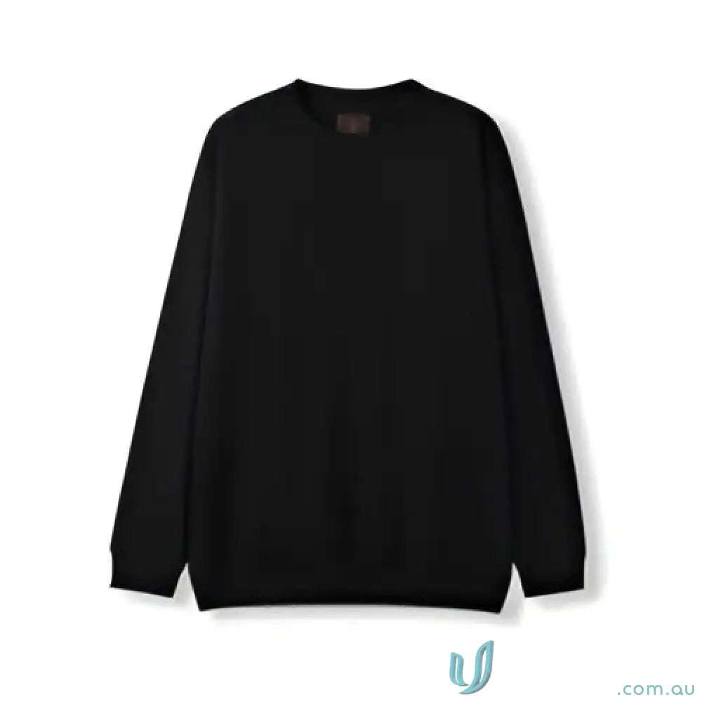 Black long-sleeve crew neck sweatshirt for sloppy joe uniforms and workwear style