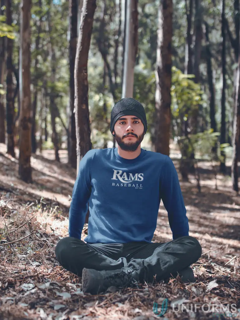 Blue Rams LS Tee Croydon Rams long-sleeved uniforms for baseball fans