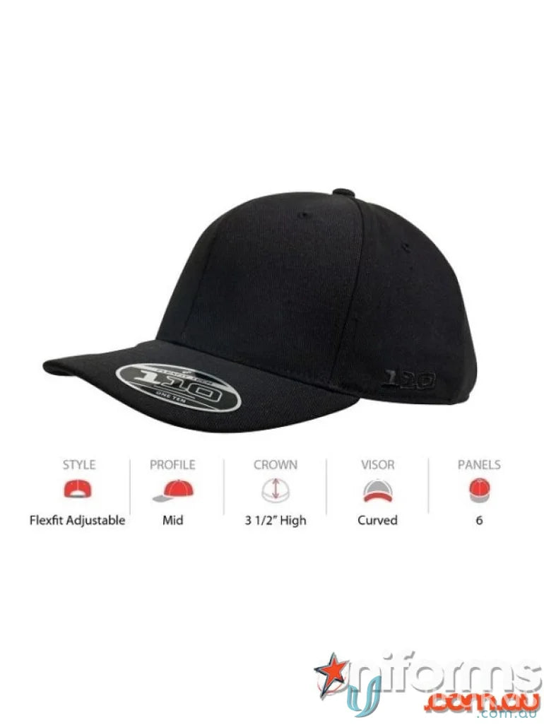 Black Flexfit Baseball Cap perfect for uniforms and workwear look