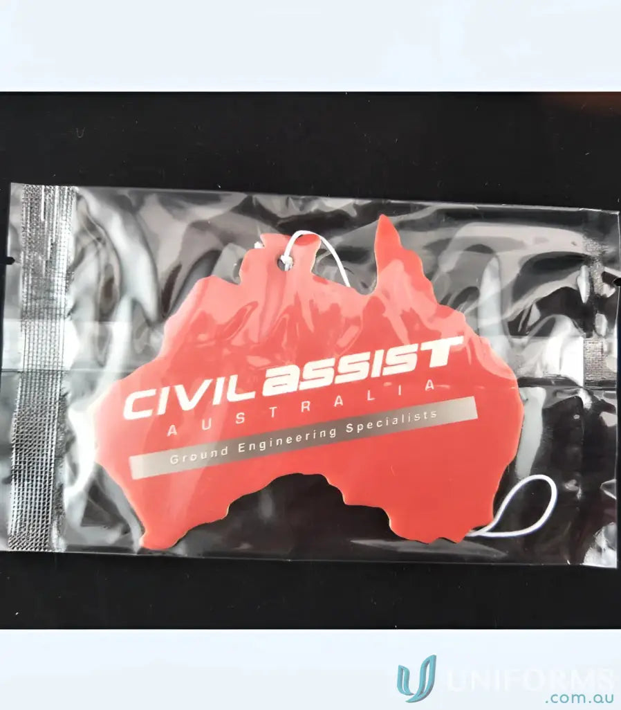 Australia-shaped air freshener in individual bag packing with digital printing for promo cars