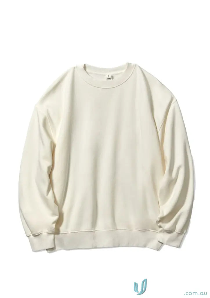 Cream-colored Retro Sweat Natural Dyed with oversized drop shoulder for cozy style