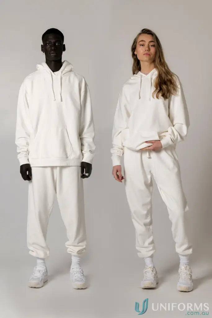 Two people wearing matching Tommy Trackpant PFD in brushed French terry material