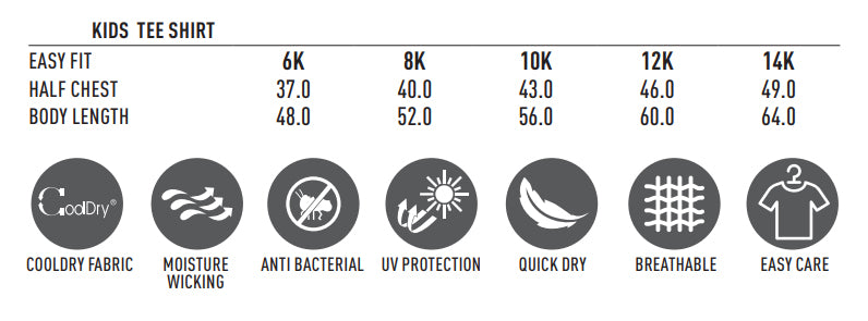 Kids premium performance tee with cool dry, moisture-wicking fabric