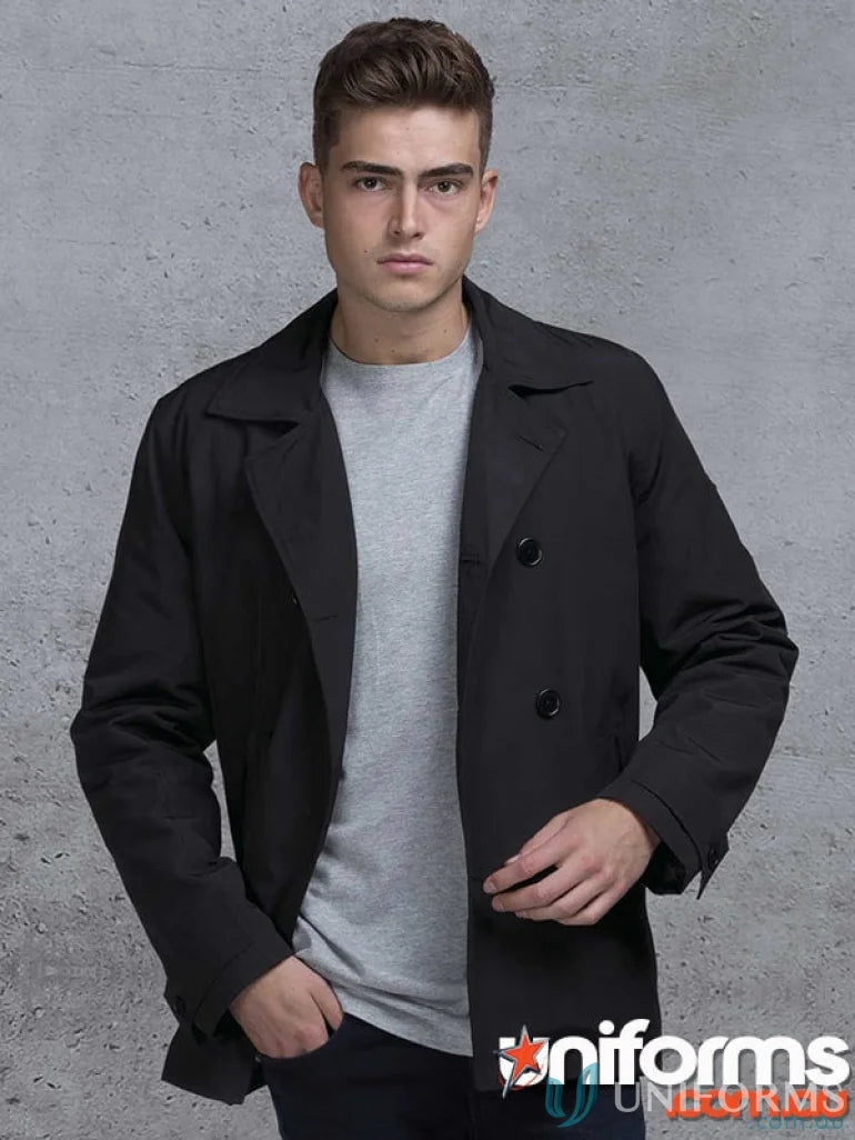 Black Dakota Jacket made of faux leather with dwr water resistant finish